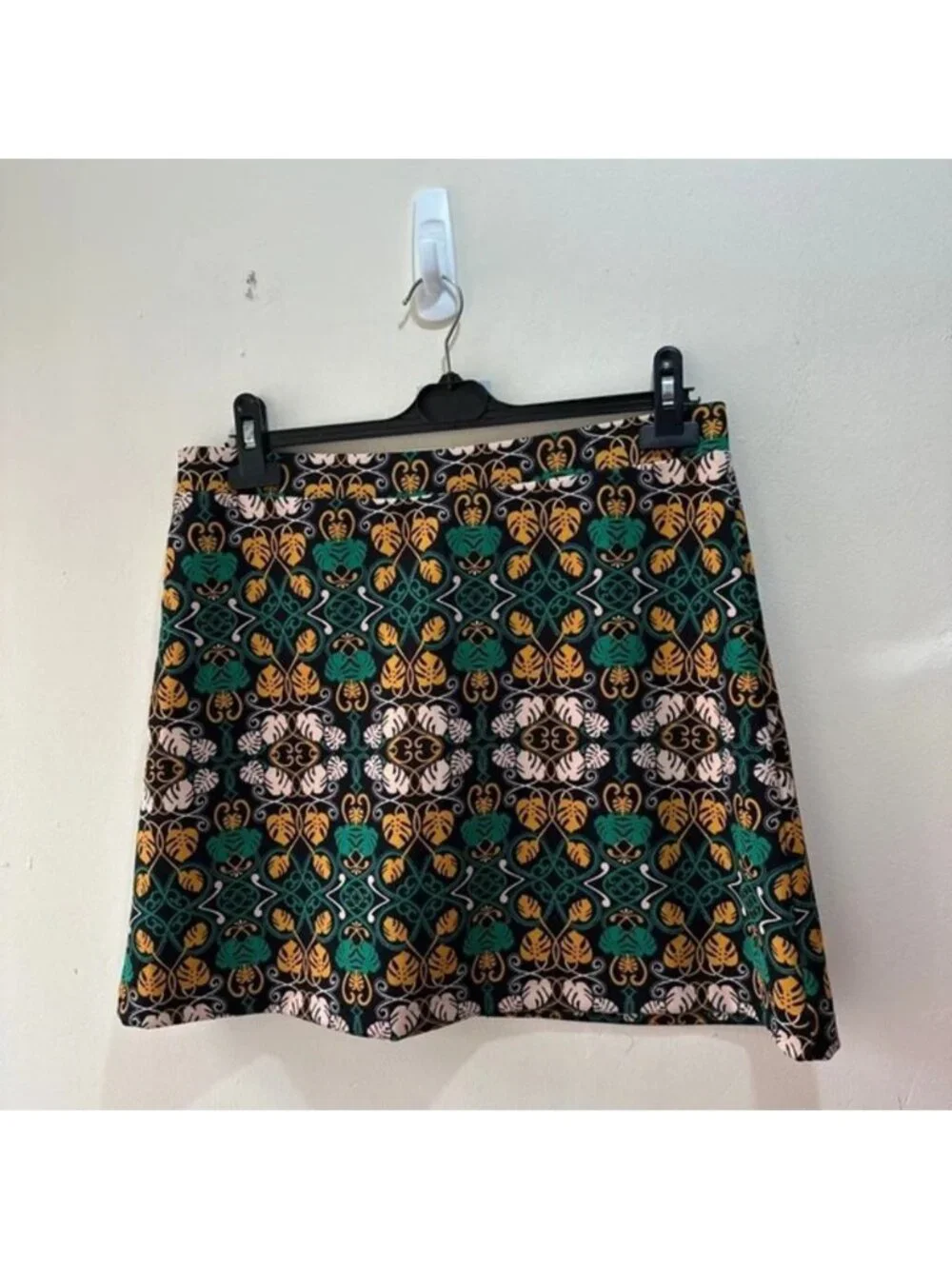Chic Patterned Mini Skirt - Green, Yellow, Black